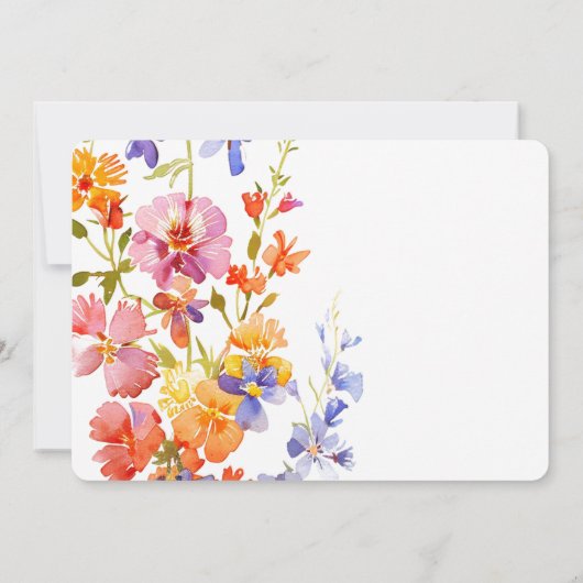 Wildflower Boho Rustic Floral Elegante bruiloft Save The Date (Achterkant)