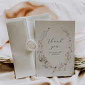 Wildflower Boho rustiek Elegant Vrijgezellenfeest Bedankkaart