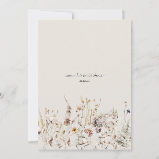 Wildflower Boho rustiek Elegant Vrijgezellenfeest Bedankkaart (Achterkant)