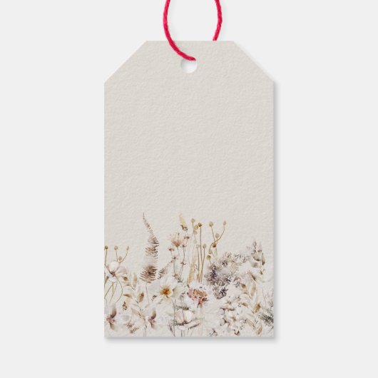 Wildflower Boho rustiek Elegant Vrijgezellenfeest Cadeaulabel (Achterkant)