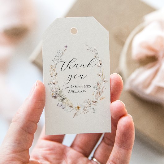 Wildflower Boho rustiek Elegant Vrijgezellenfeest Cadeaulabel