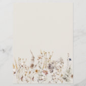 Wildflower Boho rustiek Elegant Vrijgezellenfeest Menu (Achterkant)