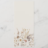 Wildflower Boho rustiek Elegant Vrijgezellenfeest Menu (Achterkant)