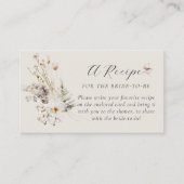 Wildflower Boho rustiek Vrijgezellenfeest Recept Informatiekaartje (Voorkant)