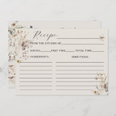 Wildflower Boho rustiek Vrijgezellenfeest Recept Kaart (Voorkant / Achterkant)