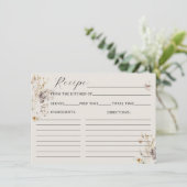 Wildflower Boho rustiek Vrijgezellenfeest Recept Kaart (Staand voorkant)