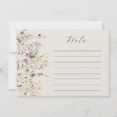 Wildflower Boho rustiek Vrijgezellenfeest Recept Kaart (Achterkant)