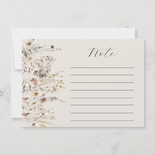 Wildflower Boho rustiek Vrijgezellenfeest Recept Kaart (Achterkant)