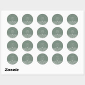 Wildflower Boho Sage Green Wedding Ronde Sticker (Vel)