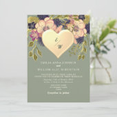 Wildflower Boho Sage Wedding Kaart (Staand voorkant)