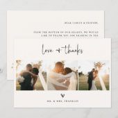 Wildflower Boho Script Trouwfoto Bedankkaart (Voorkant / Achterkant)