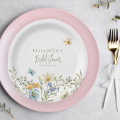 Wildflower boho spring gepersonaliseerd vrijgezell papieren bordje