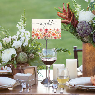 Wildflower Boho tafel Kaarten nummer acht