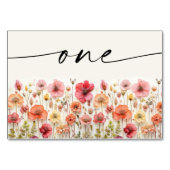 Wildflower Boho tafel Kaarten nummer één (Achterkant)