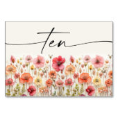 Wildflower Boho Tafel Kaarten Nummer Tien (Voorkant)
