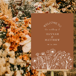Wildflower Boho Terracotta bruiloft Welkom Poster