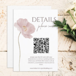 Wildflower Boho trouwgegevens met QR-code Informatiekaartje