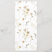 Wildflower Boho Tuin Bloemen Bruiloft Menu (Achterkant)