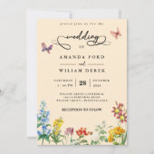 Wildflower Boho tuin bruiloft Kaart (Voorkant)