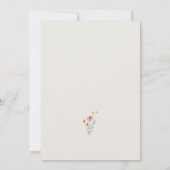 Wildflower boho tuinbloemig beige bruiloft kaart (Achterkant)