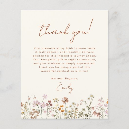 Wildflower Boho Vrijgezellenfeest bedankje (Voorkant)