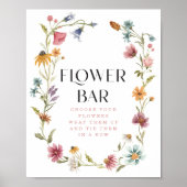 Wildflower Boho Vrijgezellenfeest Bloem Bar Teken Poster (Voorkant)