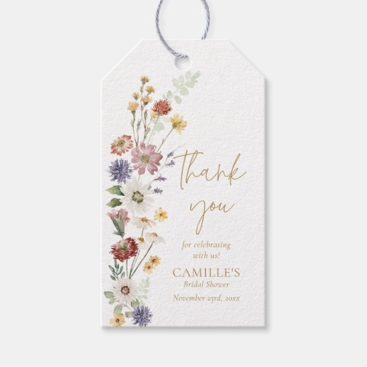 Wildflower Boho Vrijgezellenfeest Cadeaulabel (Voorkant)