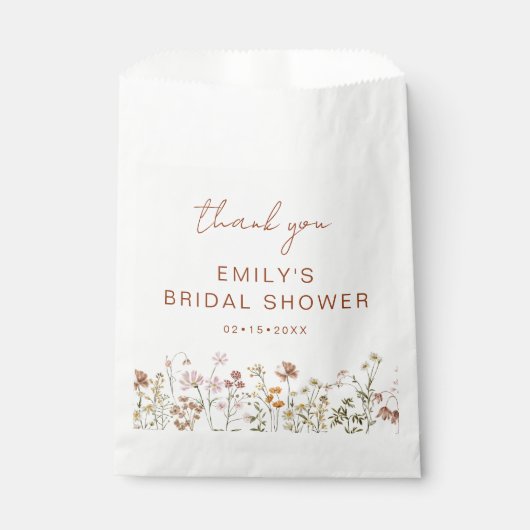 Wildflower Boho Vrijgezellenfeest Dank u Tuin Bedankzakje (Voorkant)