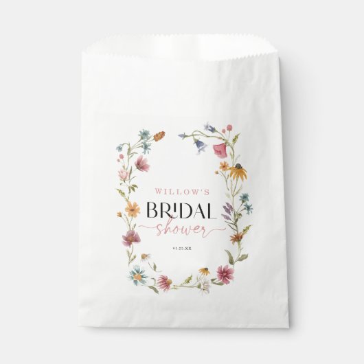 Wildflower Boho Vrijgezellenfeest Favor Bag Bedankzakje (Voorkant)