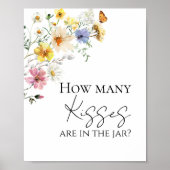 Wildflower Boho Vrijgezellenfeest hoeveel kussen t Poster (Voorkant)