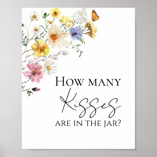 Wildflower Boho Vrijgezellenfeest hoeveel kussen t Poster (Voorkant)