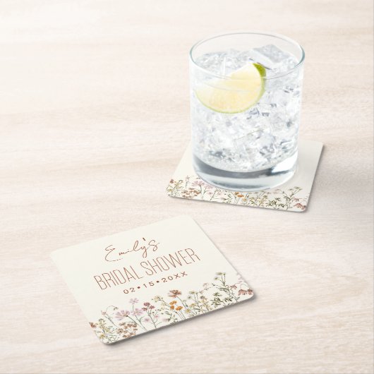 Wildflower Boho Vrijgezellenfeest in Bloom Garden Kartonnen Onderzetters (Insitu)