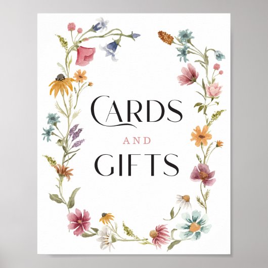 Wildflower Boho Vrijgezellenfeest Kaarten Cadeaubo Poster (Voorkant)