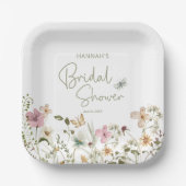 Wildflower Boho Vrijgezellenfeest Papieren Bordje (Voorkant)