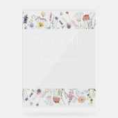 Wildflower Boho Vrijgezellenfeest Welkom Acryl Tek Acryl Bord (Voorkant)