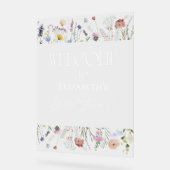 Wildflower Boho Vrijgezellenfeest Welkom Acryl Tek Acryl Bord (Hoek)