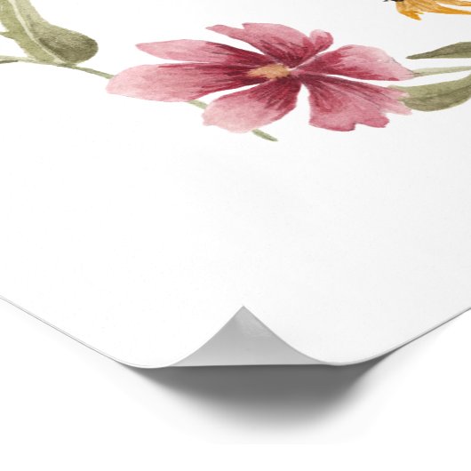 Wildflower Boho Vrijgezellenfeest Welkom Poster (Hoek)