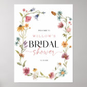 Wildflower Boho Vrijgezellenfeest Welkom Poster (Voorkant)