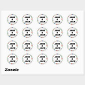 Wildflower Boho Water Kleur Ronde Sticker (Vel)