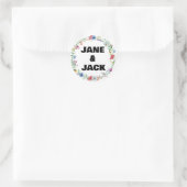 Wildflower Boho Water Kleur Ronde Sticker (Tas)