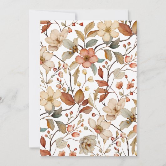 Wildflower Boho Waterverf Baby shower Uitnodiging (Achterkant)