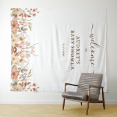 Wildflower Boho Waterverf Welkom teken achtergrond Wandkleed (In Situ (horizontaal))