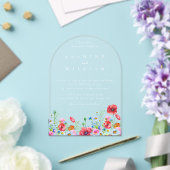 Wildflower Boho Wedding Acryl Uitnodigingen (Insitu (Huwelijk))