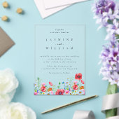Wildflower Boho Wedding Acryl Uitnodigingen (Insitu (Huwelijk))