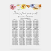 Wildflower Boho Wedding Acryl Zitting Grafiek Bord (Voorkant)