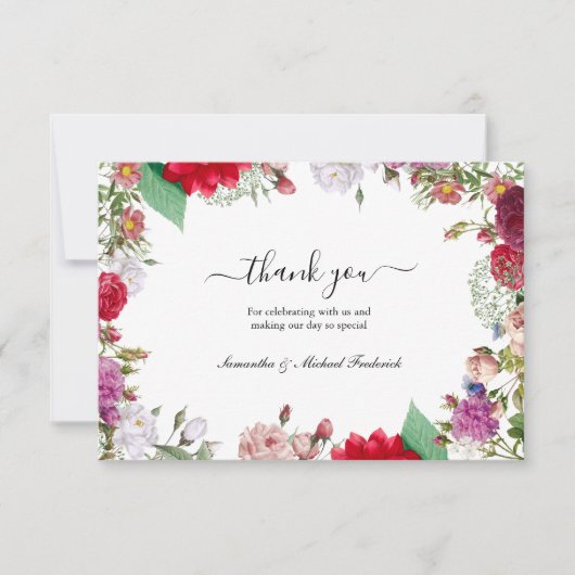 Wildflower Boho Wedding Dank u kaarten (Voorkant)