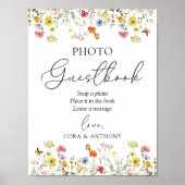 Wildflower Boho Wedding Foto Guestbook Poster (Voorkant)