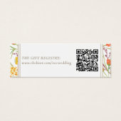 Wildflower Boho Wedding Gift Registry QR-code Mini Visitekaartjes (Voorkant)