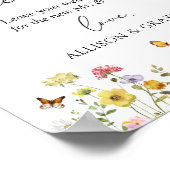 Wildflower Boho Wedding Guestbook Tabletop Sign Poster (Hoek)