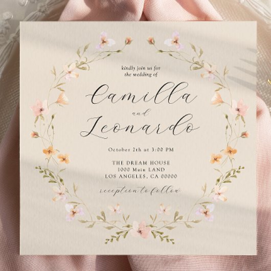 Wildflower Boho Wedding Invitation